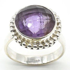 925 Sterling Silver Amethyst Ring, Size 7.5